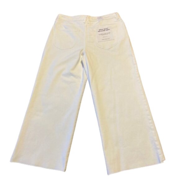 Good American Good Waist Palazzo Crop Jeans Wide Leg Women's 12 White NWT - Picture 9 of 11